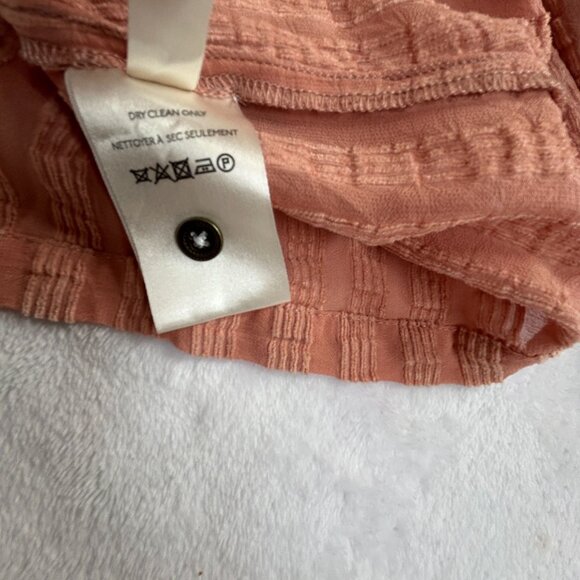 Anthropologie Womens Romy Textured Peasant Henley Button Up Blouse Top XS Peach - Picture 4 of 8